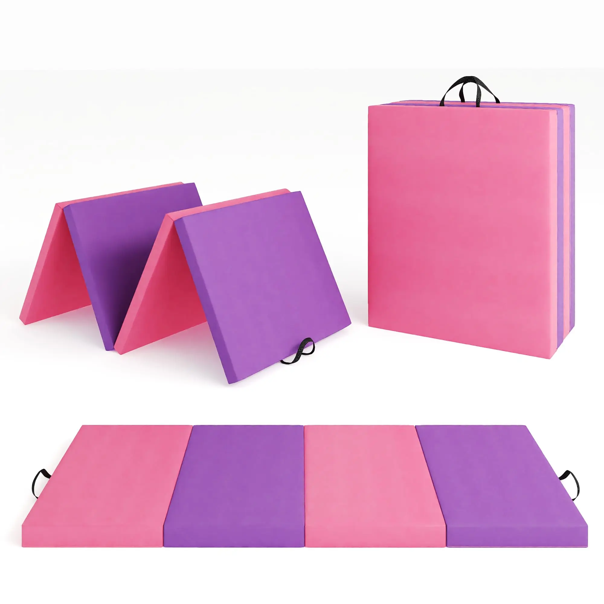 Gymnastikmatte, 4-/5-fach Faltbare Übungsmatten, Gymnastik-Turnmatten, Dicke Tragbare Bodenmatte für Yoga, Pilates, Aerobic