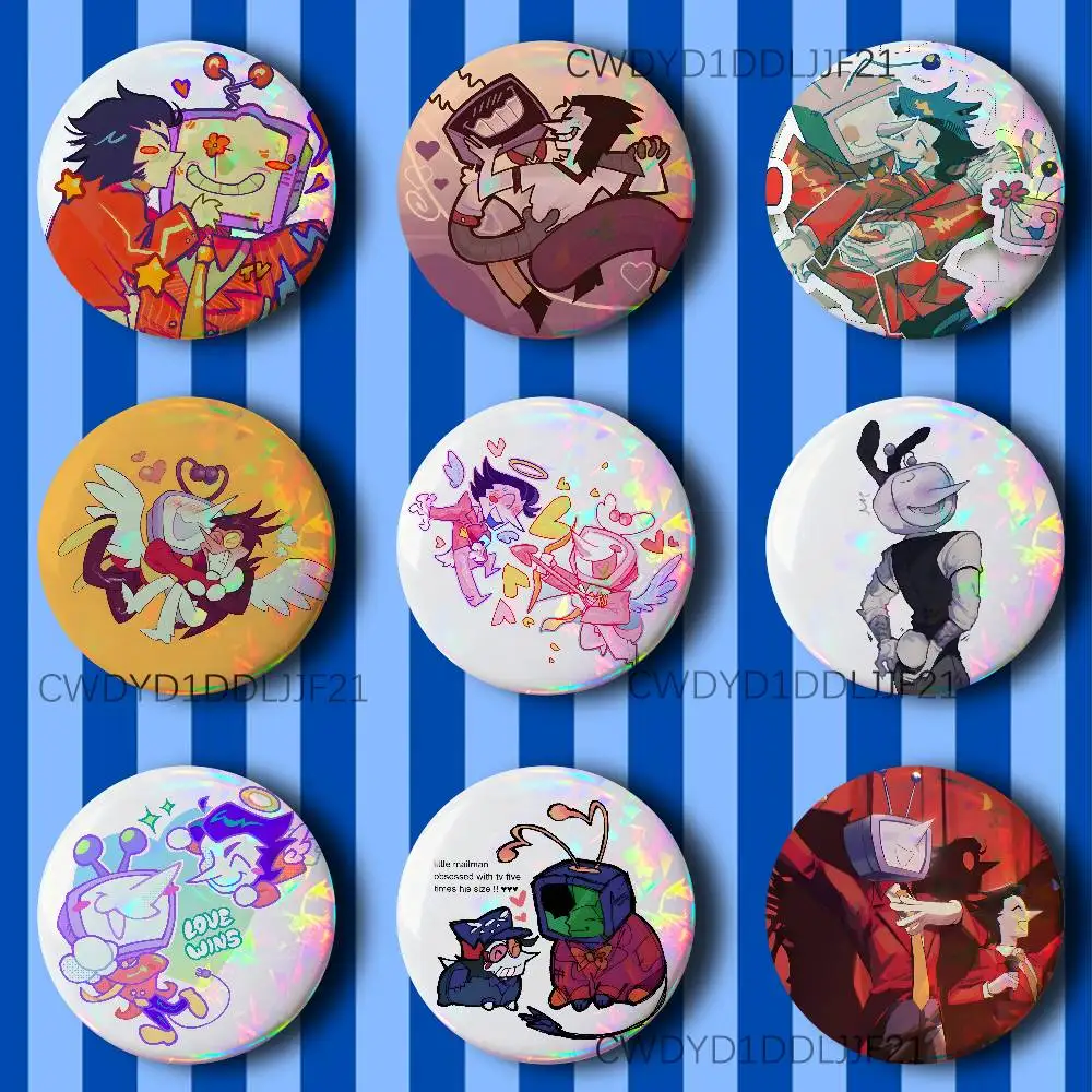 

S-Spamtenna D-Deltarune Button Pins Tinplate Brooches Cartoon Creative Badge for Backpack Clothes Decor