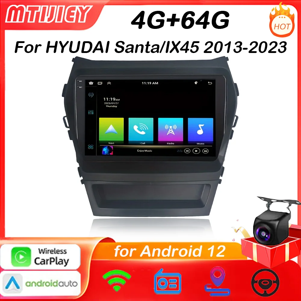 

MTIJIEY 2Din Android12 Car Radio Player For HYUDAI Santa/ IX45 2012-2023 Carplay Stereo DVD Android Auto Car Video