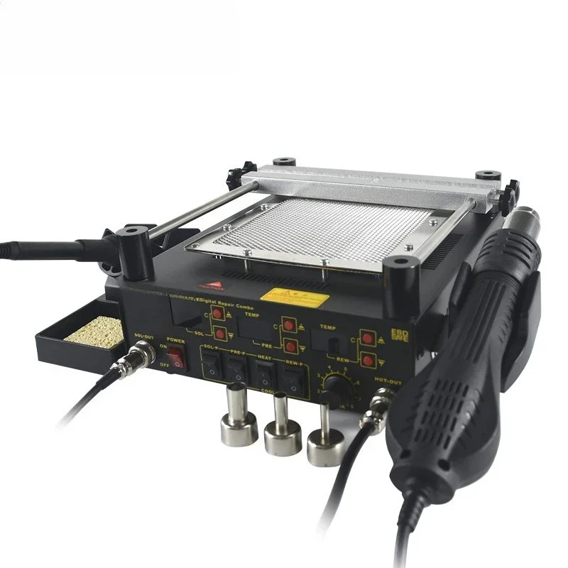3-in-1 soldering iron hot air gun preheating welding table BGA heating table Mobile phone maintenance dismantling welding table