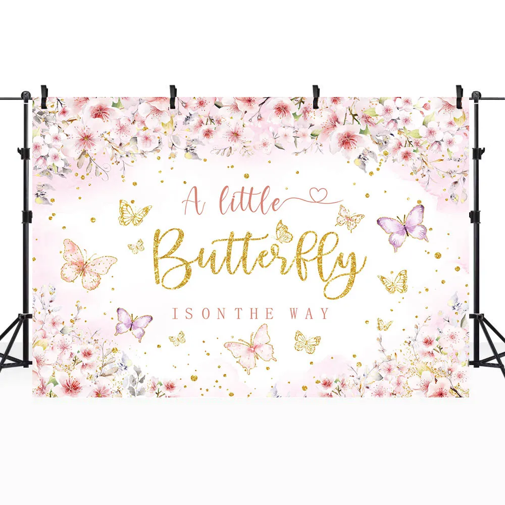 Mocsicka ฉากหลังที่อาบน้ำเด็กเล็กรูปผีเสื้ออยู่ระหว่างทางต้อนรับเด็กแรกเกิดงานเลี้ยงตกแต่งภาพพื้นหลังแบนเนอร์แบบกำหนดเอง