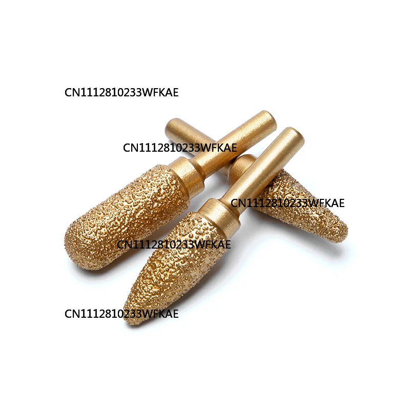 3PCS 6mm Diamond Grinding Head 60mm Long Rotary File Iron Steel Burr Polish Bit for Engraving Polishing Stone Rotary Tools