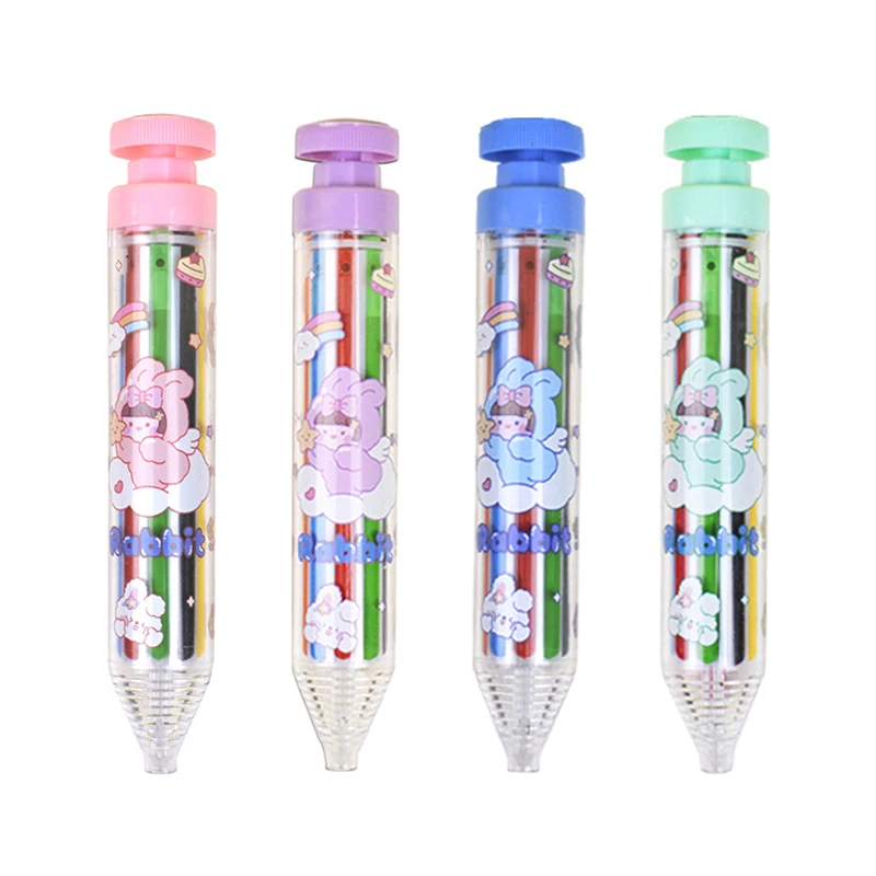 Multicolor Crayon Rotatable Easy To Carry Press-on Crayon Widely Use Kids Students Art Graffiti Painting 8 Colors Crayon