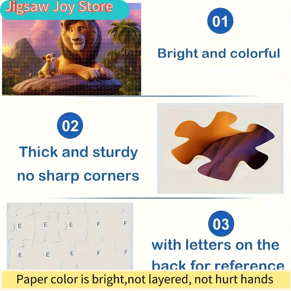 Puzzle in legno del Re Leone Disney |   Scenari Vividi di Simba e Mufasa in Legno Grezzo, Divertimento in Famiglia, Decorazioni da Scrivania, Regali di Pasqua e Compleanno