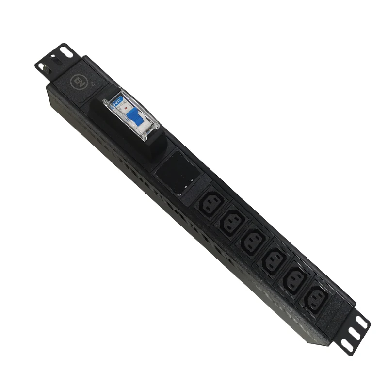 1.5U 6way /customized PDU with digital meter circuit breaker 30A 110-240V L6-30P C13 USA metered PDU