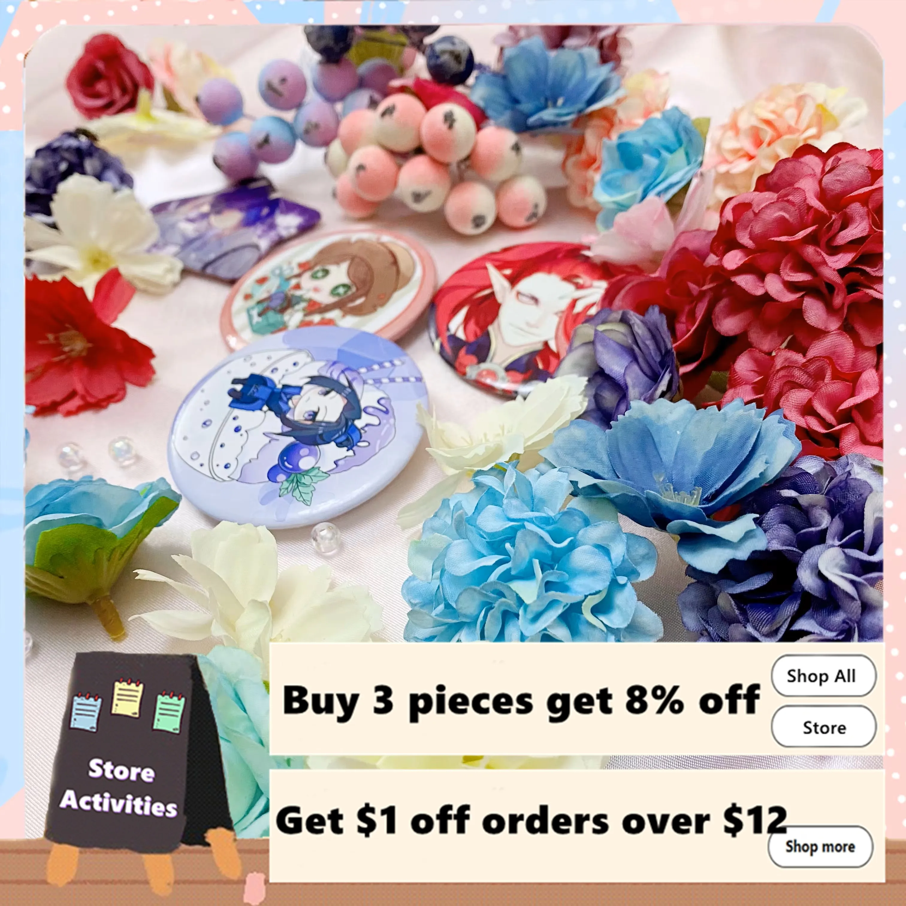 Flowers for Ita Bag Decoration 4 Colors Elegant Cloth Flowers Rose Chrysanthemum Hydrangea DIY Itabag Accessories H303