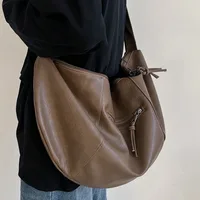 Stylish Dumpling Shaped PU Crossbody Bag for Men, Suitable for Casual Outings and Large Capacity Needs 5