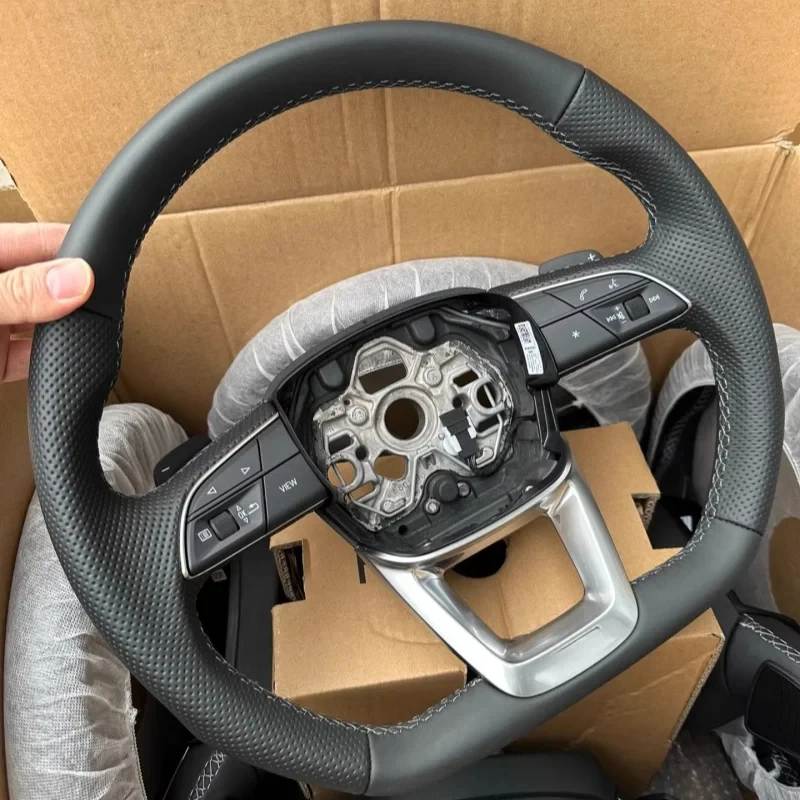 With Heating for  A1 A4 A5 A6 A7 A8 S8 Q3 Q5 Q7 TT R8 Steering Wheel Flat Bottom Leather Steering Wheel Campaign Assembly