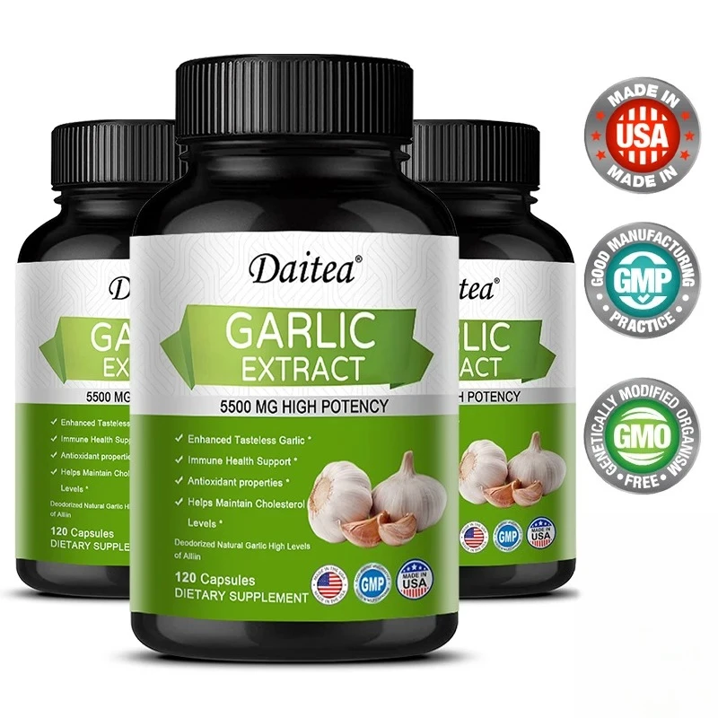

Чеснок без запаха, 5500 мг, высокомощные капсулы с быстрым высвобождением для здоровья иммунитета, антиоксидантов, сердечно-сосудистой системы, холестерина