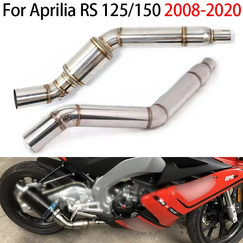 

For Aprilia RS 125/150 2008-2020 Motorcycle Exhaust Front Pipe Middle Link Connect Pipe Muffler Tube Stainless Steel Slip On