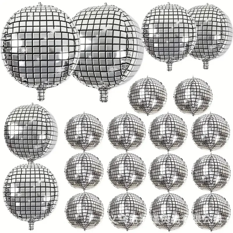 

Disco Ball Foil Balloon 22inch Silver 4D Balloon for 70s Disco Birthday Wedding Bridal Shower Decoration Christmas Party