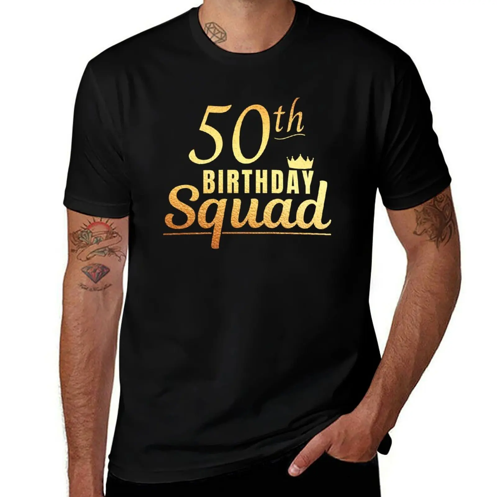 

50th Birthday Squad Gold T-Shirt Trend Art Print T-Shirt
