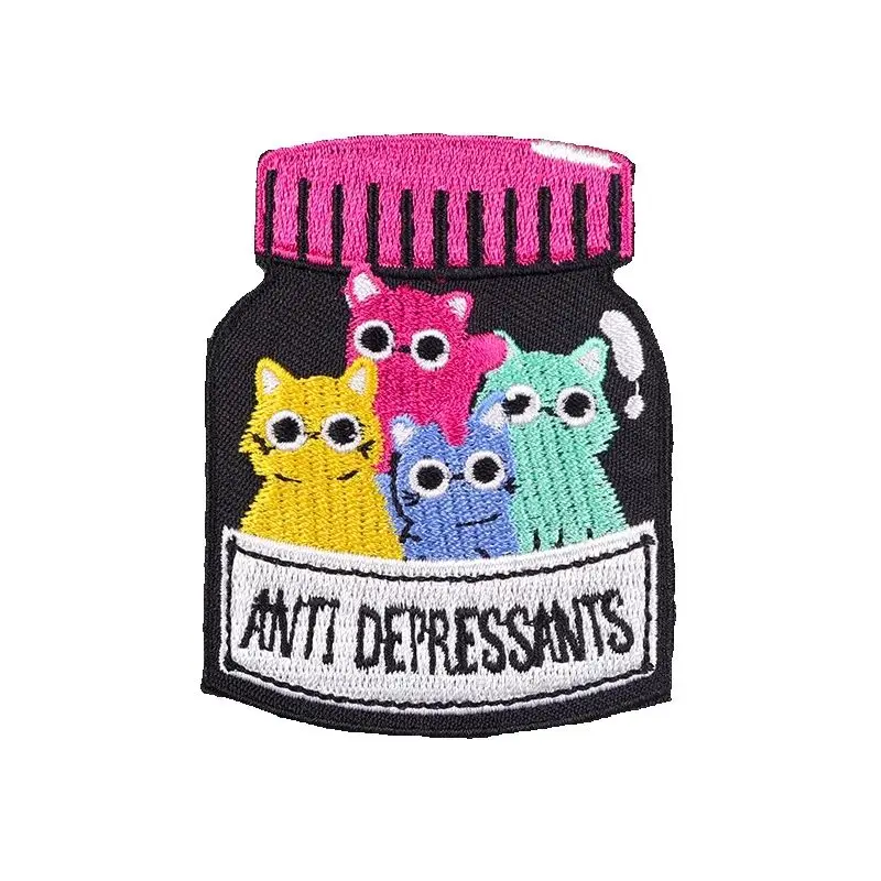 Patch brodé de dessin animé, bricolage, patchs thermoadhésifs pour vêtements, animaux, chat, veste appliquée