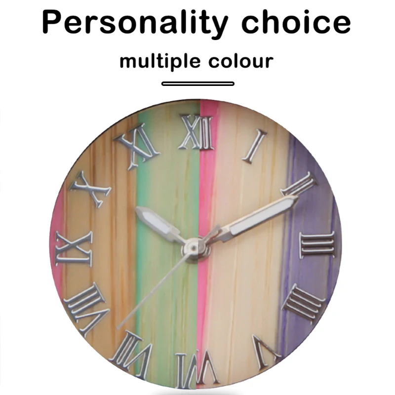 لون الخيزران خشبية ساعات للنساء موضة مضيئة كوارتز ساعة اليد للطي مشبك حزام ساعة عادية