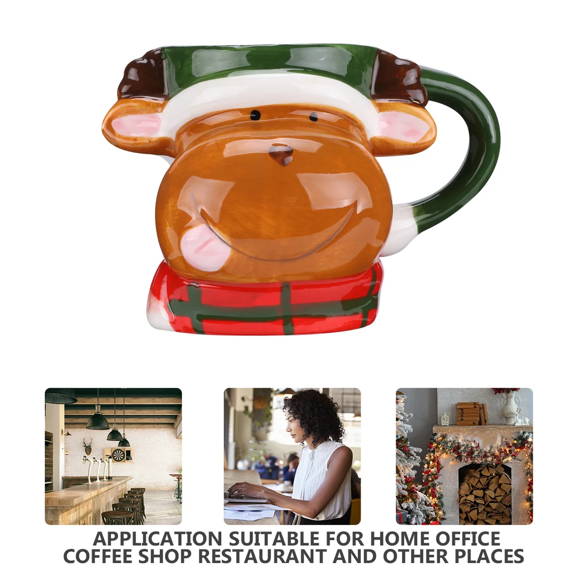 

1Pcs Reindeer Christmas Mug Creative Ceramic Cup Practical Home Office Cafe Restaurant Gift Ceramic Milk Mug