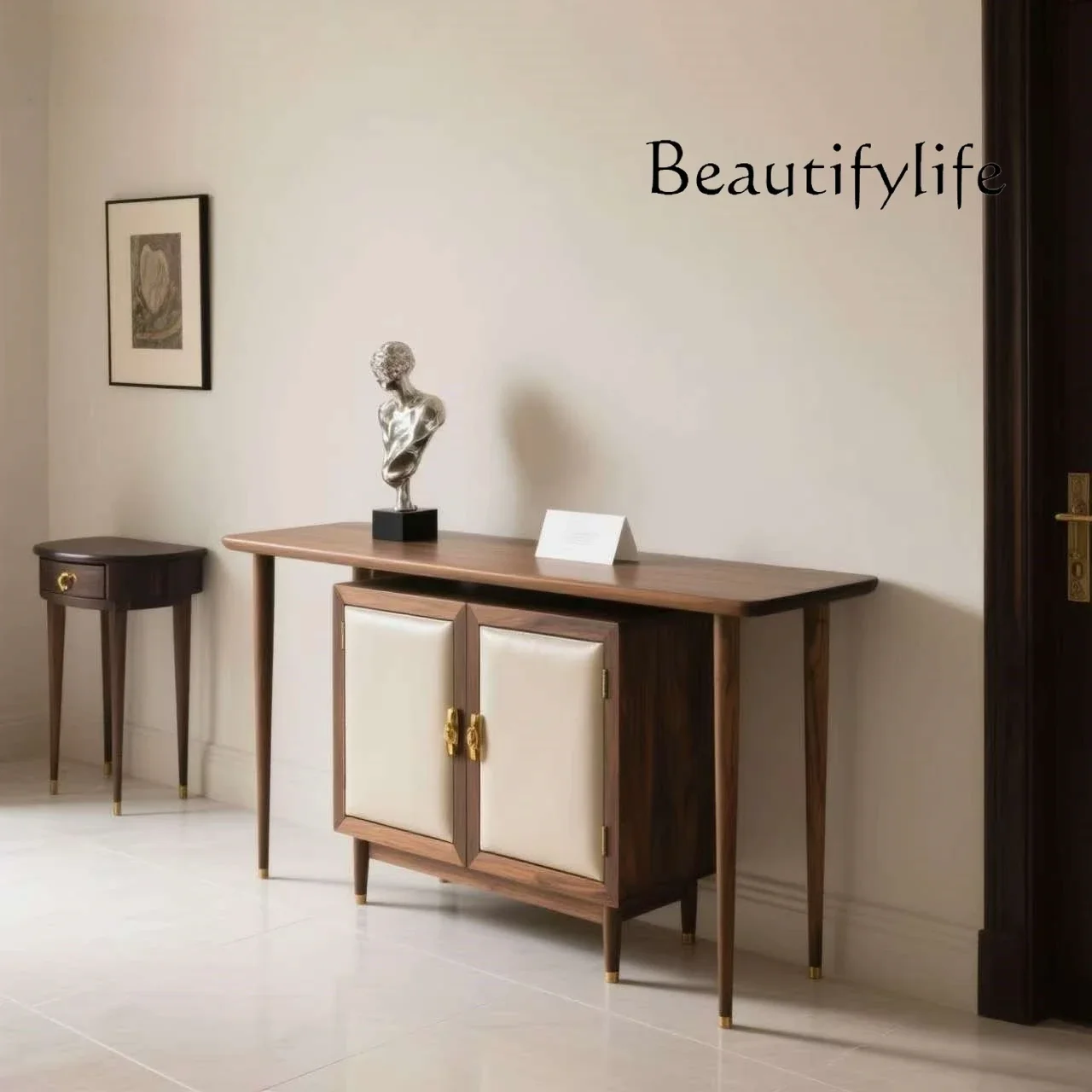 BJ Modern Simple Entrance Cabinet Modern Simple Light Luxury Entrance Table Entry Against The Wall Storage Bar Case Supply Table