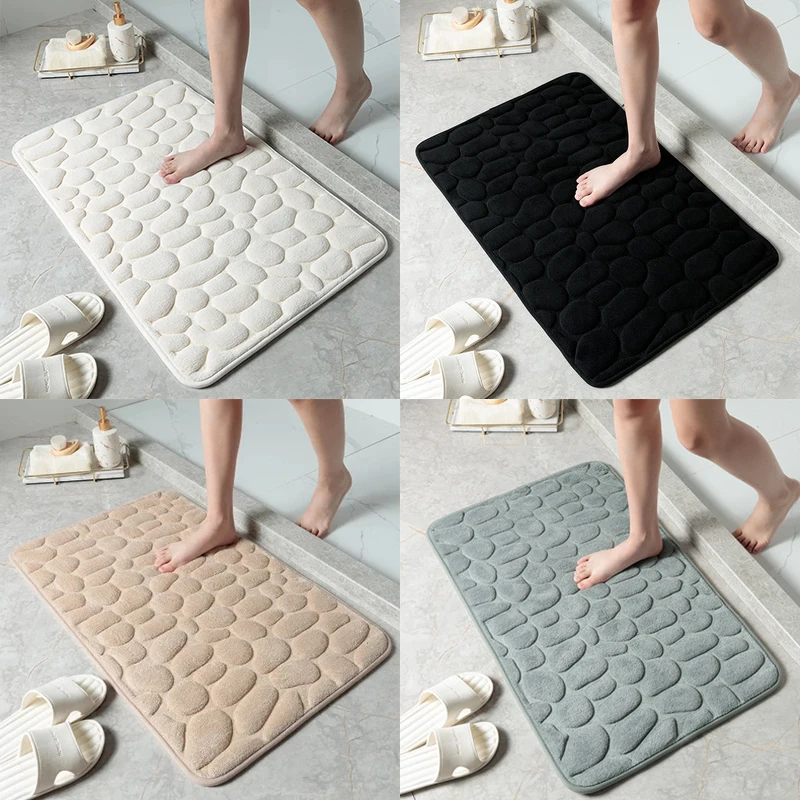 Xiaomi Non-Slip Bath Mat Cobblestone Embossed Bathroom Carpet Shower Room Doormat Memory Foam Absorbent Floor Mat Rugs for Home