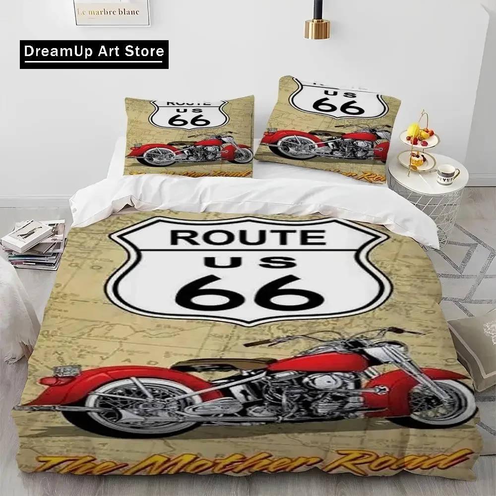 3D Print Historic Route 66,Mother Road Bedding Set Boys Girls Twin Queen Full Size Duvet Cover Pillowcase Bed Adult Bedroom