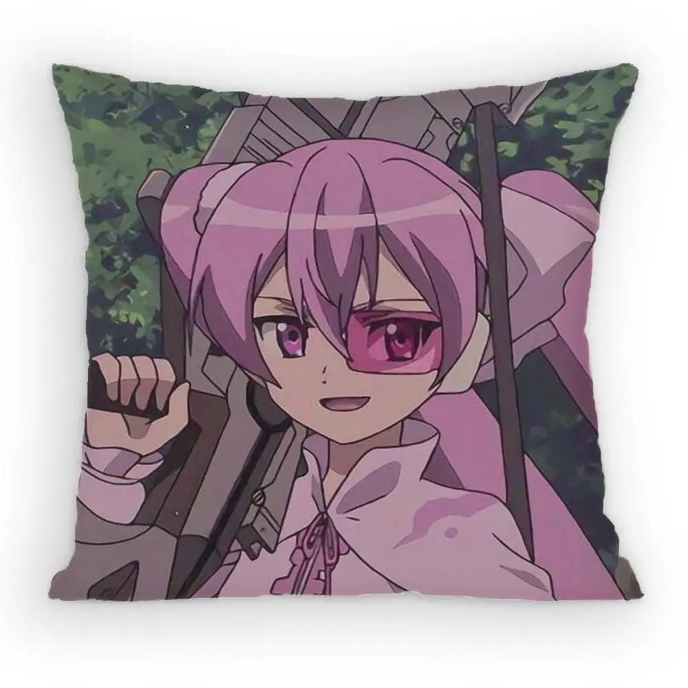 Akame ga KILL! Mine Pillow Case Anti-dustmite Pillowcase Invisible zipper silky short plush Sofa cushion cover