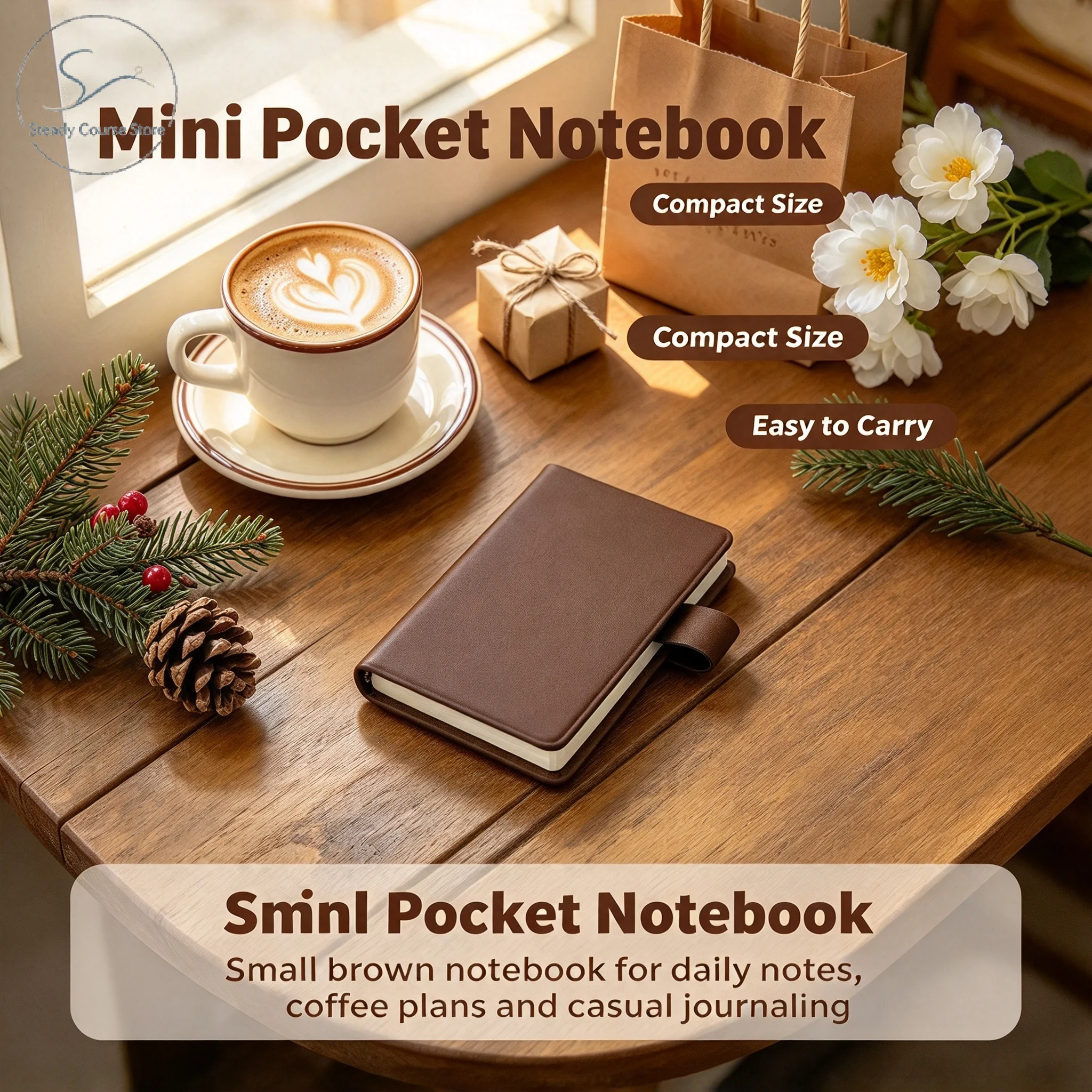 Brown Pocket Book Japanese Style Ins Niche Simple Portable Mini Notebook Diary