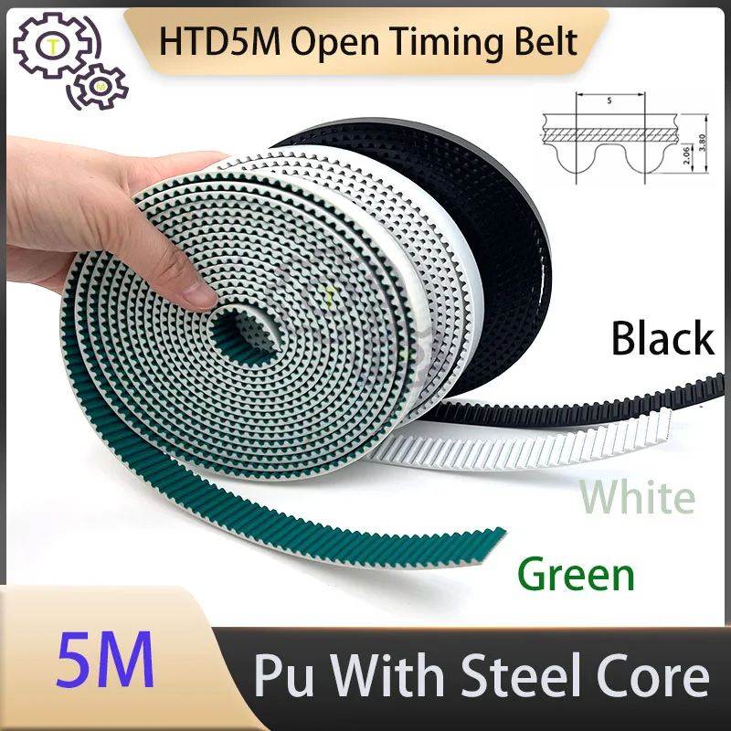 HTD 5M Open Belt PU Belt Synchronous Belt Width 6/10/12/16/20/25/30/35/40/45/50mm Open Belt PU Belt Steel Core