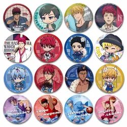 Creative Round Soft Anime Figure Button Pin Funny Tetsuya Kuroko Taiga Kagami Brooch Cartoon Badge Bag Clothing Accessories Gift