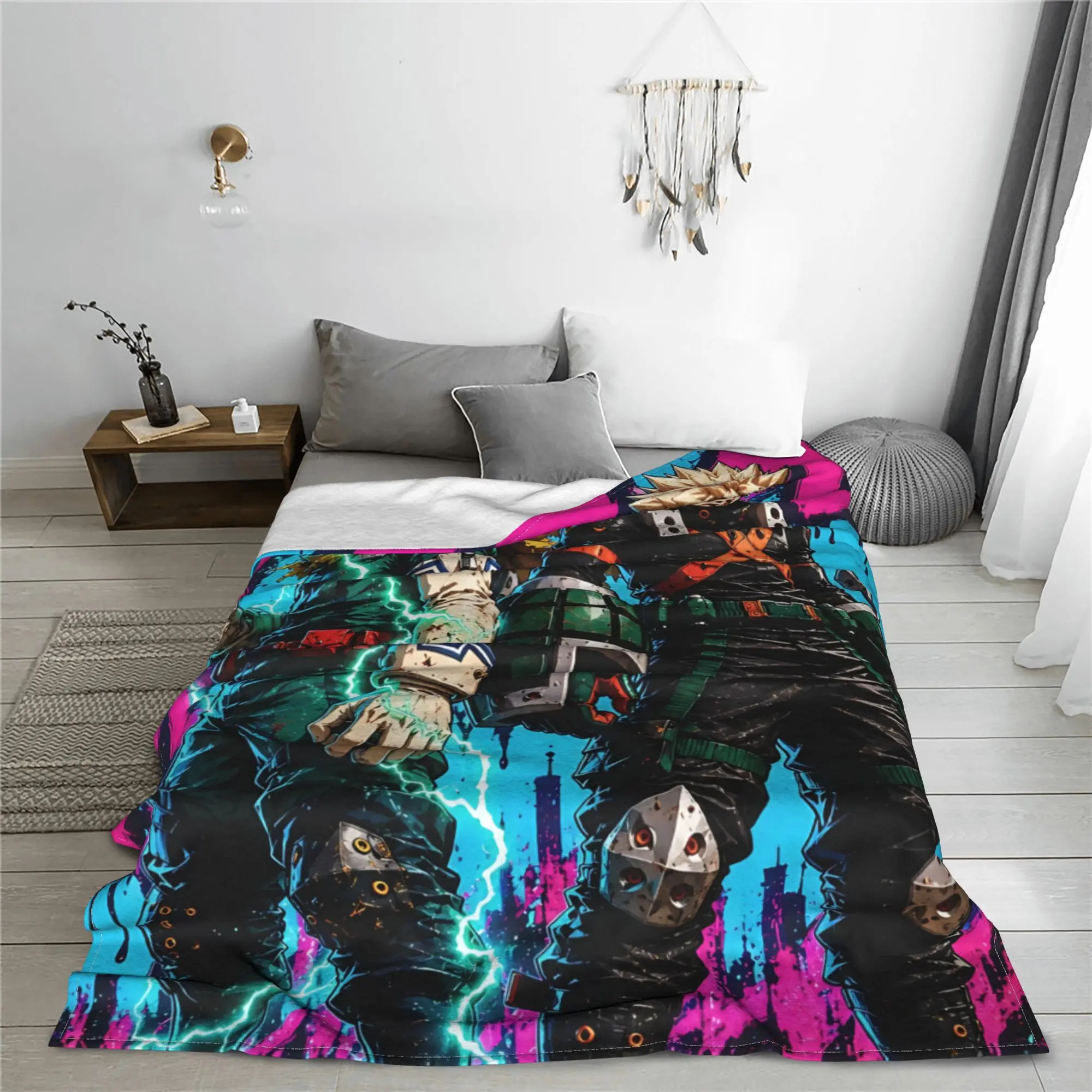 1PC Home Izuku Midoriya Blanket Throw Blanket  Novelty Warm Blanket All Season Gift