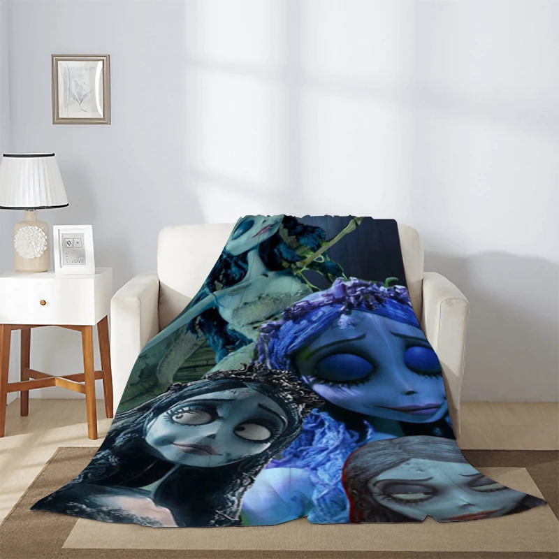 

Tim Burton's Corpse Bride Summer Comforter Fluffy Soft Blankets & Throws Fleece Blanket Sofa Blankets for Bed Furry Throw Double