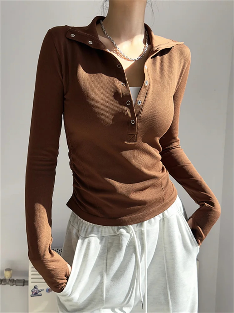 

Fitn Sportswear Women's Autumn Winter New Button up Slimming Long Sve Running Yoga Top Comfortable Breathable Sportswear