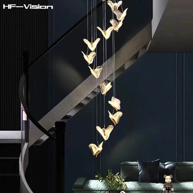 

Nordic Creative LED Irregular Lampshade Art Chandeliers,Lusters Living Room Dining room Stair Pendant Light Home Decor,Dimming