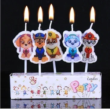 Paw Patrol Cute Cartoon Birthday Cake Candle Creative Children\'s Cake Decorative Paraffin Figure Candle Children\'s Birthday Gift