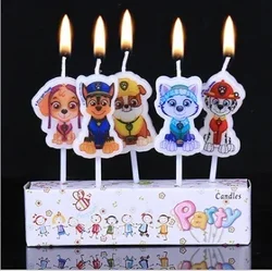 Paw Patrol Cute Cartoon Birthday Cake Candle Creative children's Cake decorativo paraffina Figure Candle regalo di compleanno per bambini