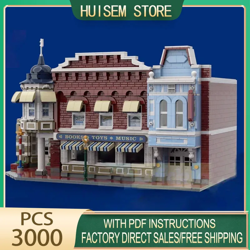 Moc Building Blocks Magic Kingdom Town Square Emporium Model Technology Bricks DIY Assembly Holiday Construstion Toy Gifts