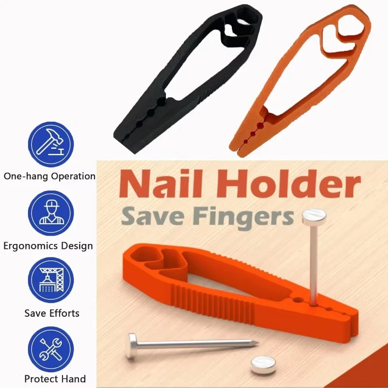 Portable Nail Fixer Woodworking Tool withPlastic Sliding Joint Pliers Finger Protection for Maintenance And Woodworking Projects