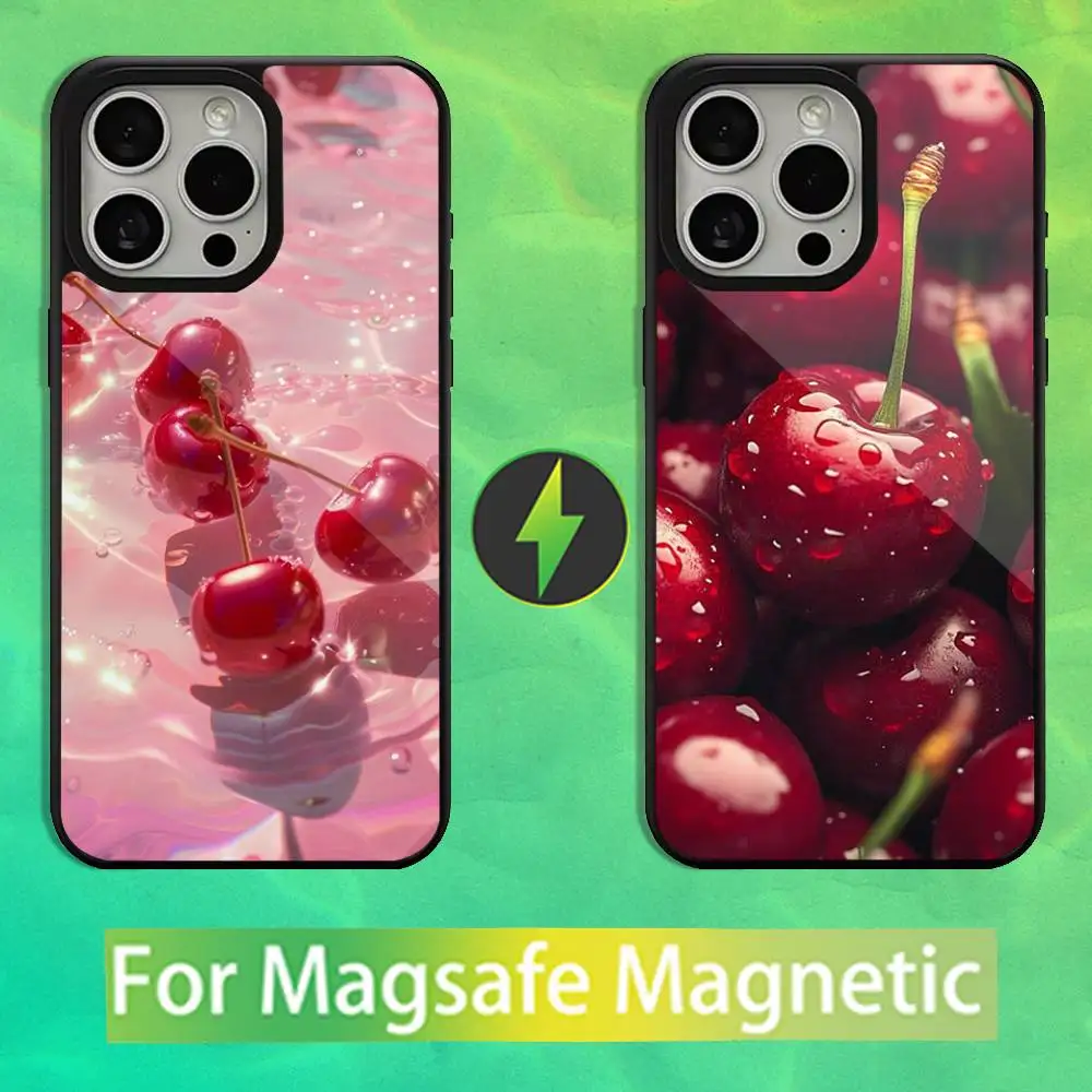 

Fruit cherry Phone Case For iPhone 16,15,14,13,12,11,Pro,Max,Plus,Mini,Magsafe,Magnetic Wireless Charging Case