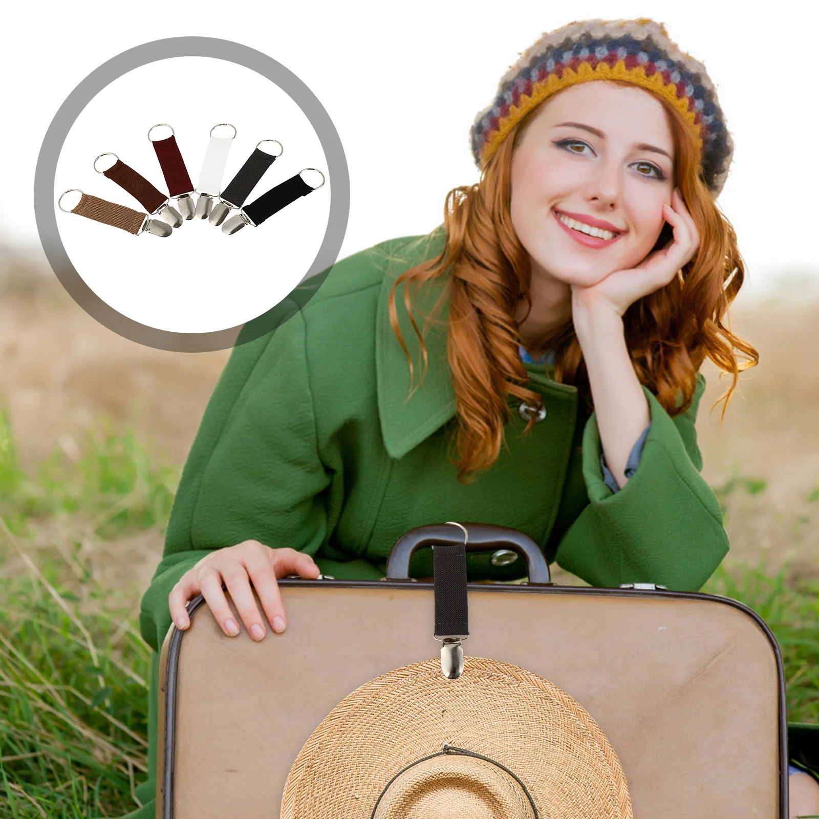 

6Pcs Elastic Hat Clips Multipurpose Outdoor Travel Clips Portable Hat Accessories Flexible Elastic Caps Clip Travel Caps Clip
