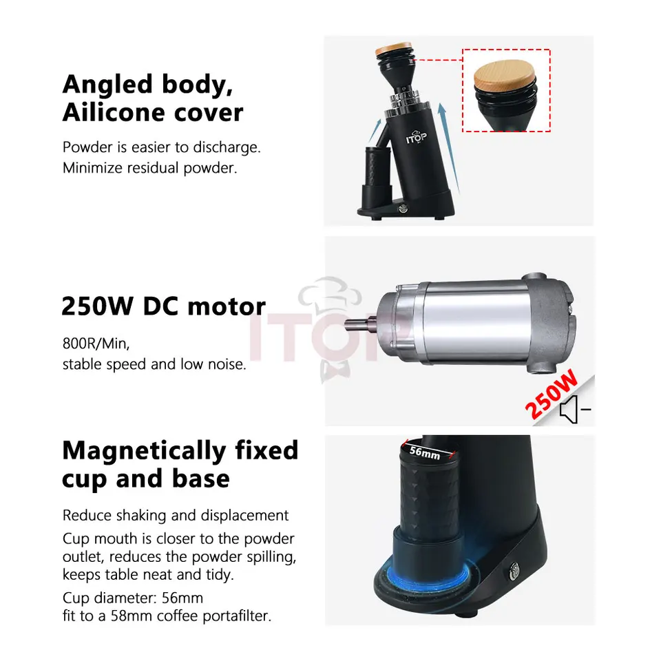 Itop-コーヒーグラインダー,チタン抽出機,64mm,プレスプレス用 