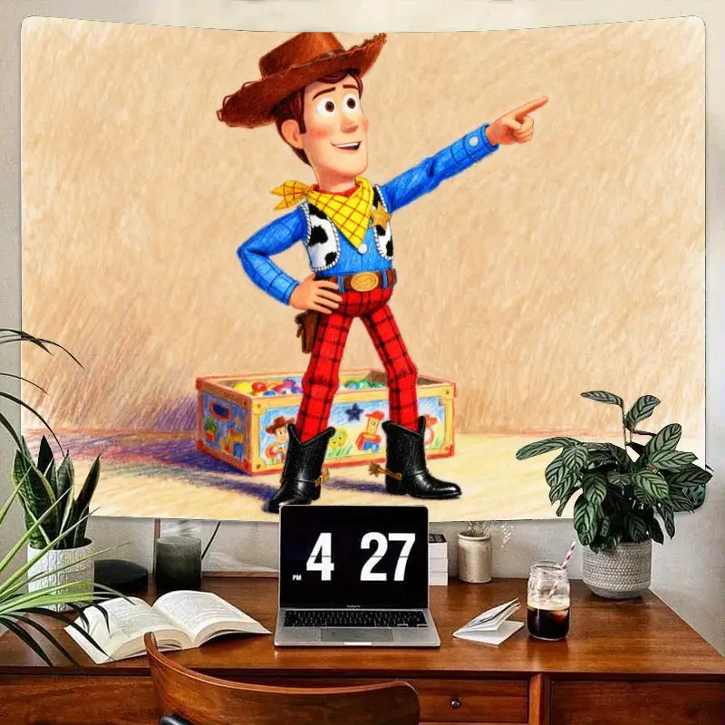 

1PC Toy Story Woody Cowboy Tapestry, Disney Pixar Wall Art for Kids Bedroom Living Room Decor, Polyester Gift for Boys & Girls