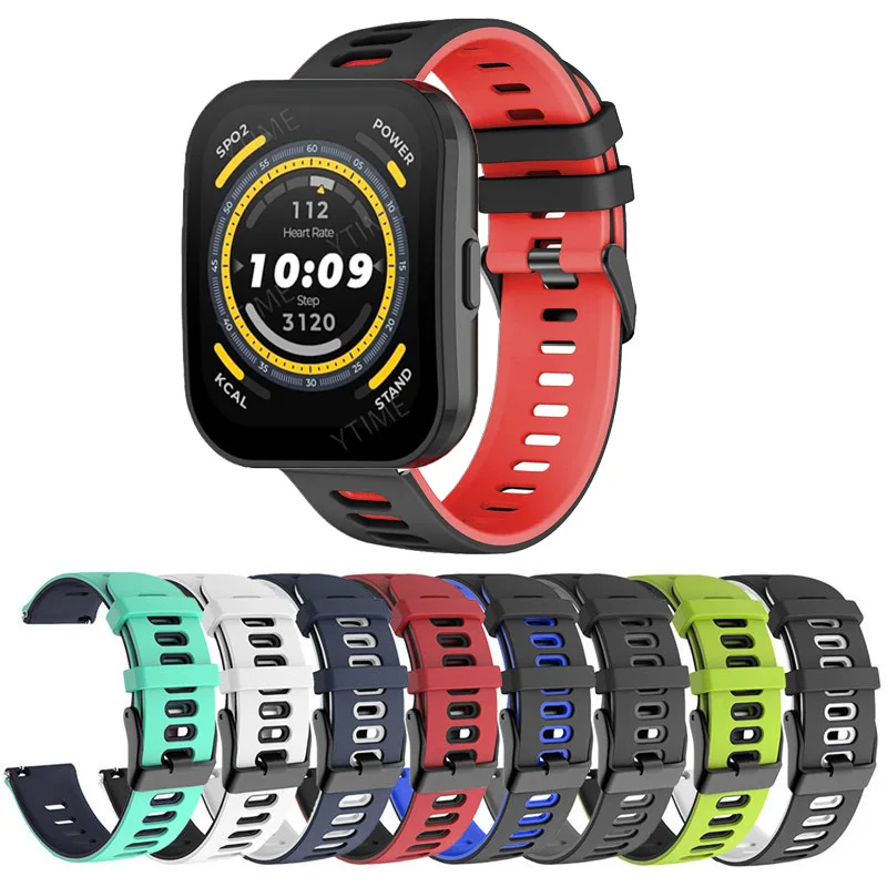 20mm/22mm Watch band For Amazfit bip 5/GTS 4/3/2/2e GTR 4/2/2E/3 Pro/Mini Silicone Bracelet correa strap for Galaxy Watch6/5 4