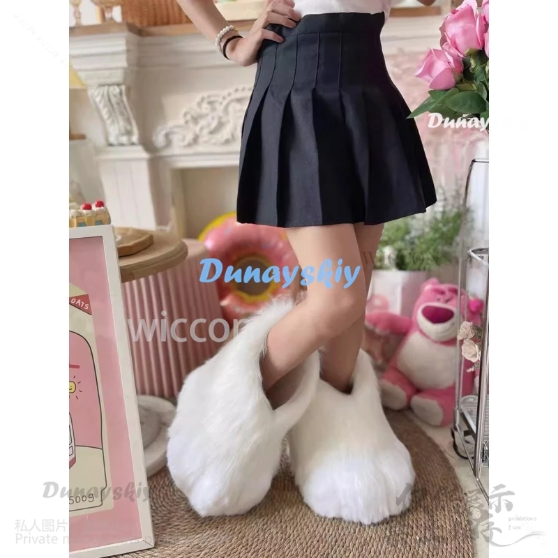 Anime A Pair Furry Color Animal Paws Or Palms Custom Creative Cute Tiger Lion Fox Paws Kawaii Plush Cosplay Prop Customized