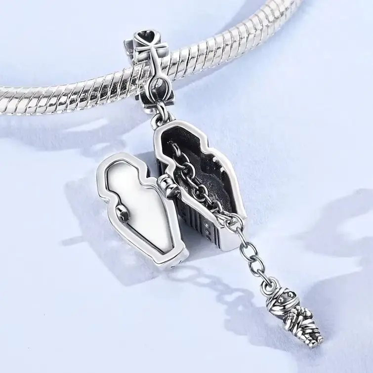 

Pharaoh and Mummy Charm 925 Silver For Woman Fit Bracelet Necklace Making Woman Jewelry