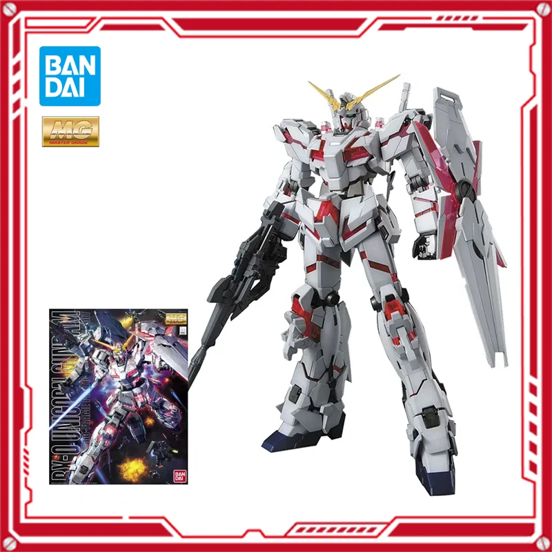 

In Stock Bandai MG 1/100 Mobile Suit Gundam RX-0 Unicorn Gundam Original Anime Figure Model Toys Action Collection Assembly Doll