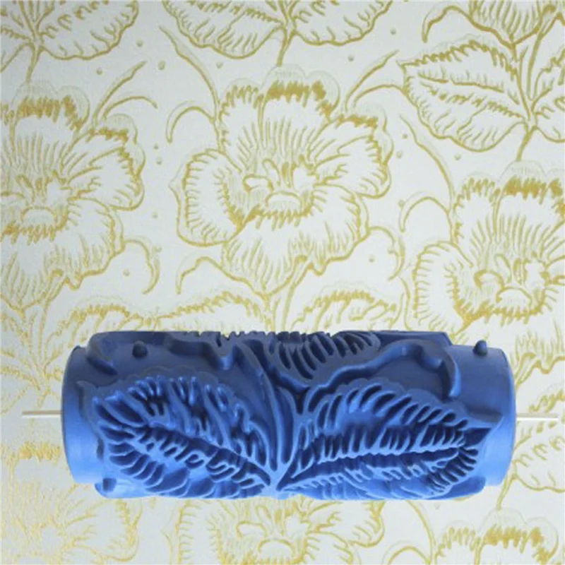 ABBN-2Pcs 15Cm Blue Floral Pattern Roller