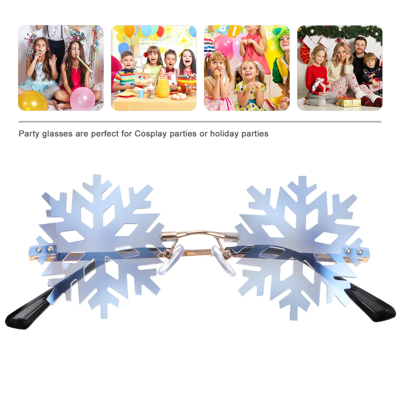 

Holiday Photo Props Snowman Party Eyewear Snowflake Glasses Funny Snowflakes Sunglasses for Women