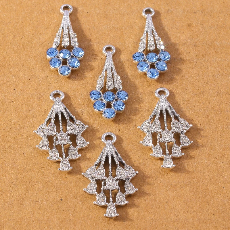 10pcs Crystal Snowflake Charms for DIY Jewelry Making