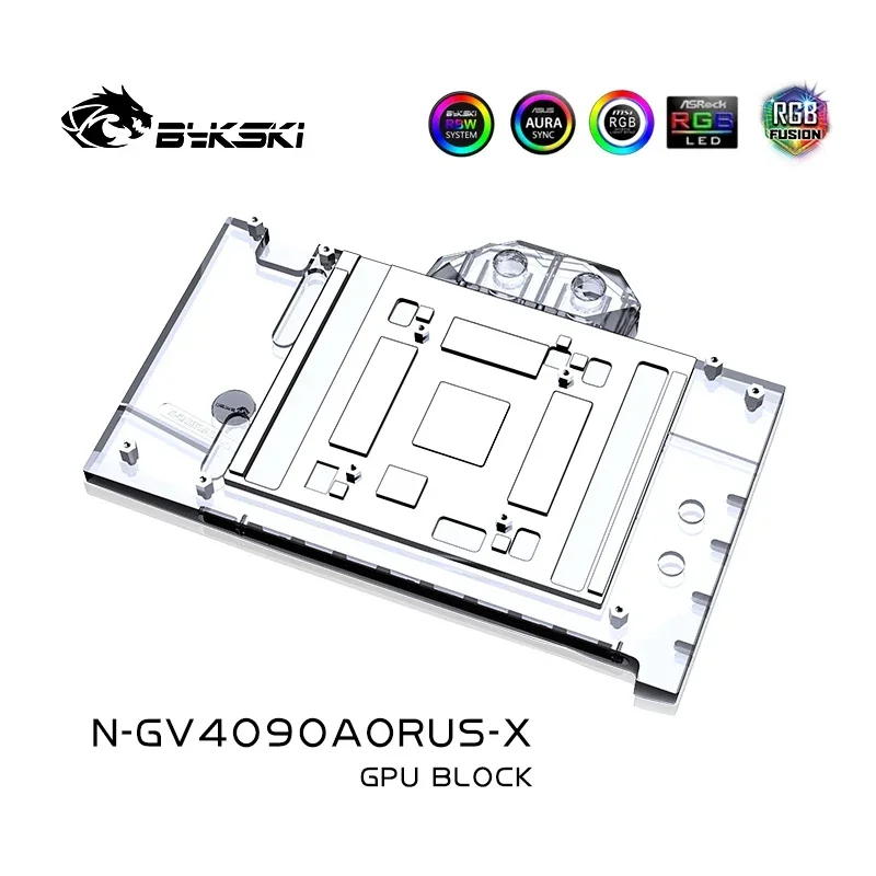 Imagem -04 - Bykski 4090 Bloco de Água para Gigabyte Aorus Rtx 4090 Master 24g Jogos oc Placa de Vídeo Radiador de Cobre Gpu Rgb N-gv4090aorus-x