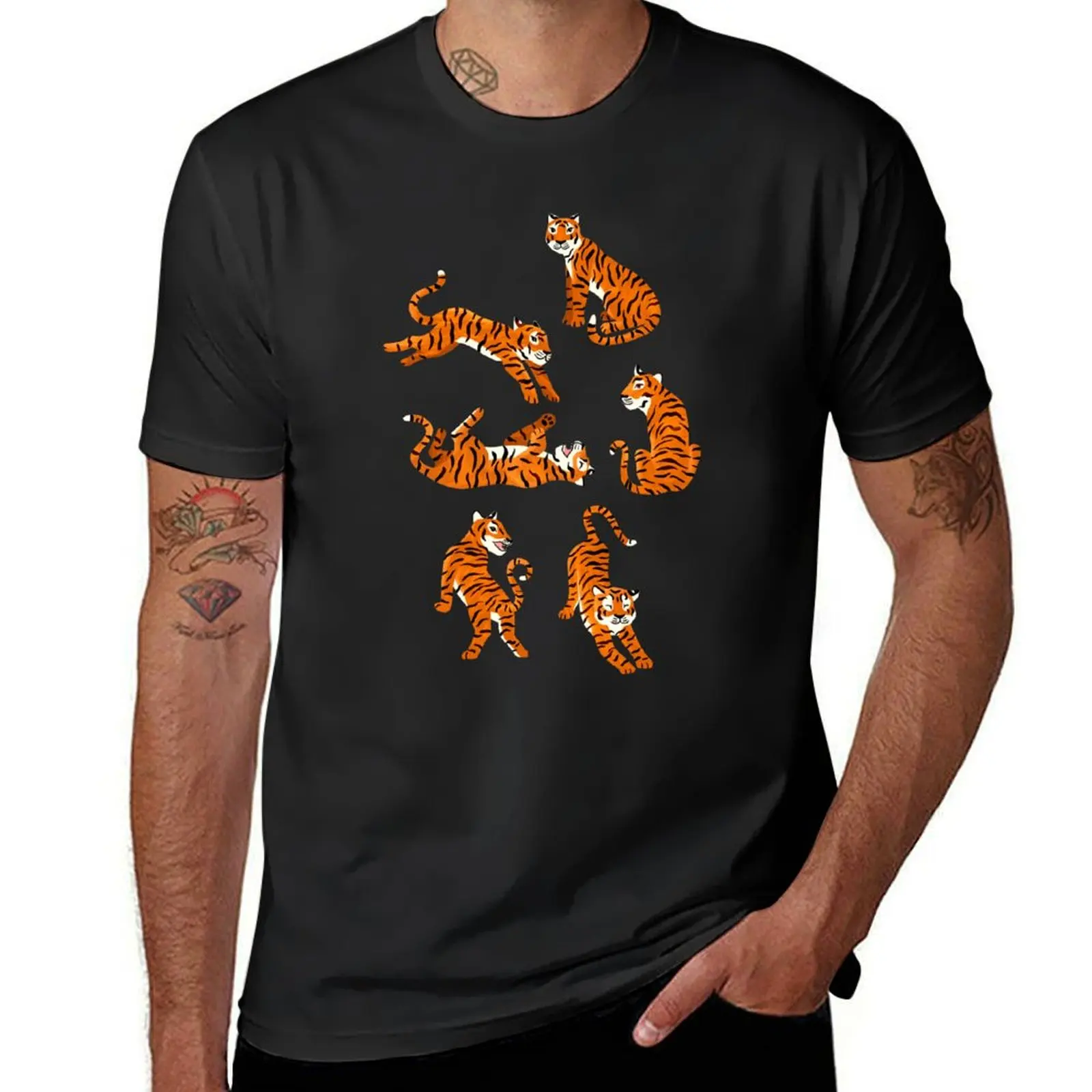 

Simple Tiger Illustration - Lilac and Orange T-Shirt plus sizes blacks tees aesthetic clothes mens t shirts