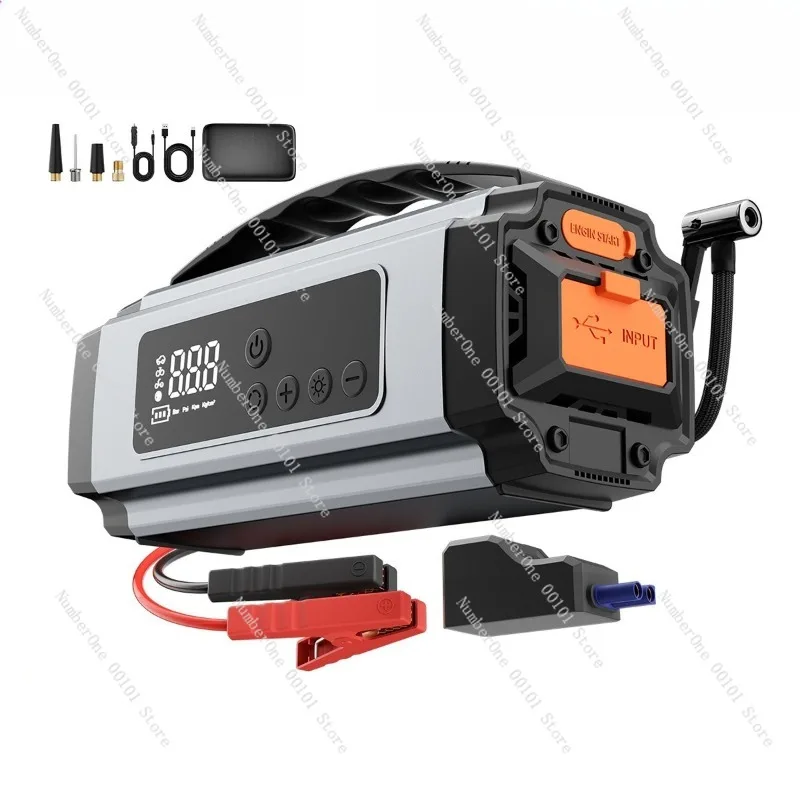 Wireless tire inflator for cars, emergency car starter power supply,jump starter and inflator all-in-one,portable,multi-function