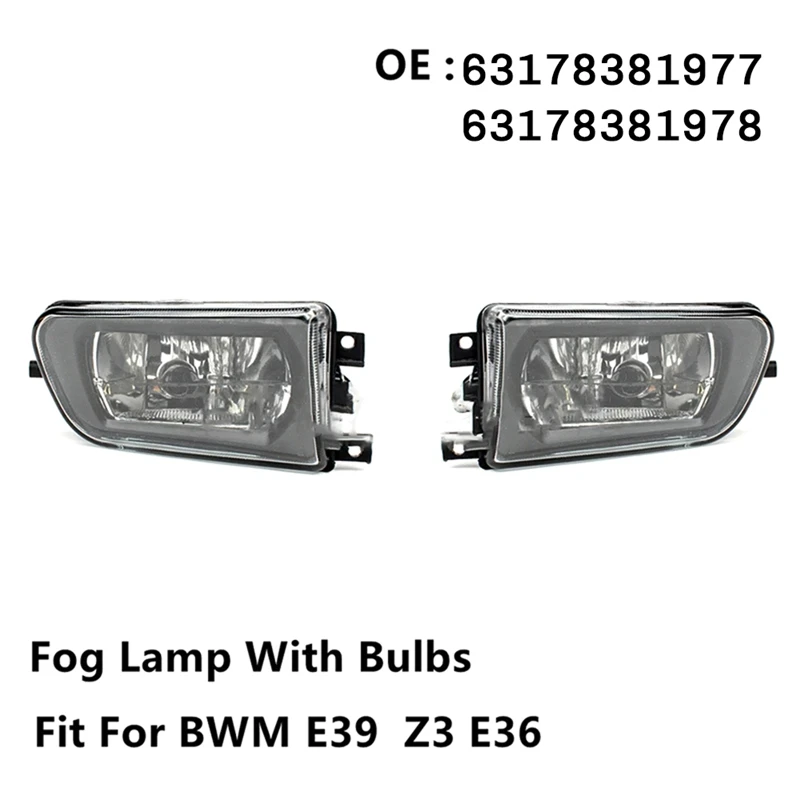 

1Pair Front Bumper Fog Light Housing 63178381977 63178381978 For BMW 5 Series E39 528I 540I Z3 1997-2000