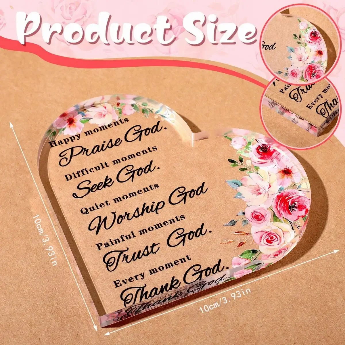 Bible Verses Decor Christian Gift for Woman Inspirational Quotes Prayer Room Happy Moment Praise God Acrylic Decorative plaques